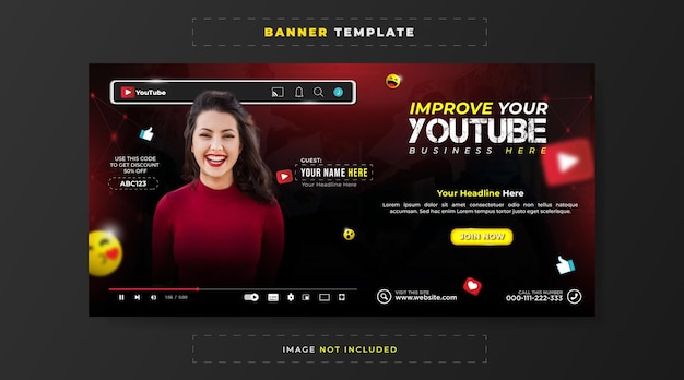 Améliorer le modèle de bannière de promotion commerciale youtube