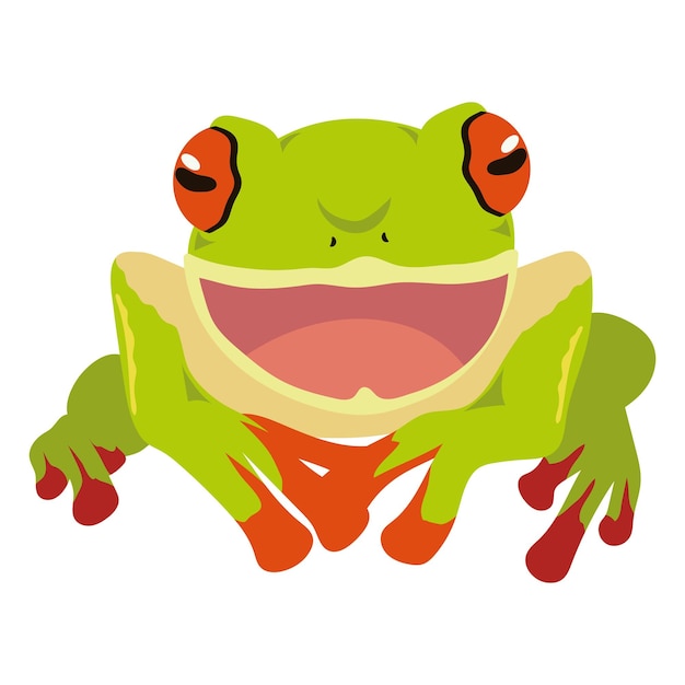 Vecteur gratuit amphibien grenouille verte
