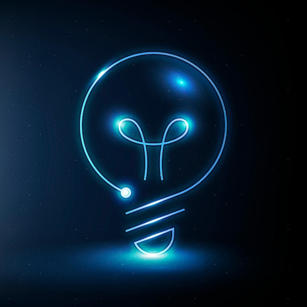 Ampoule éducation icône vecteur bleu graphique numérique