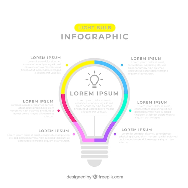 Ampoule Infographique Au Design Plat