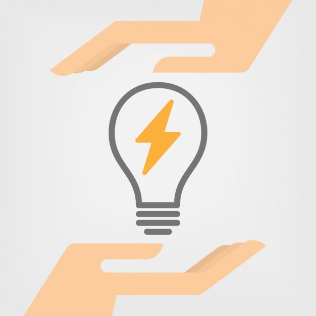 Vecteur gratuit ampoule avec le signe de la batterie