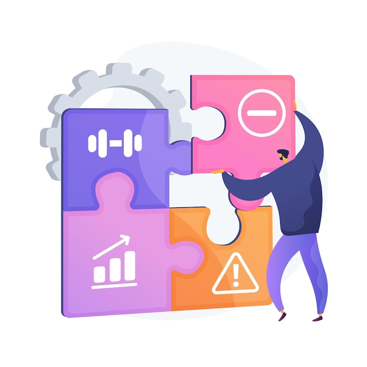 Vecteur gratuit analyse swot. évaluation des forces et faiblesses, des menaces et des opportunités, évaluation de la réussite des projets. gestionnaire de crise planifiant l'activité de l'entreprise. illustration de métaphore de concept isolé de vecteur