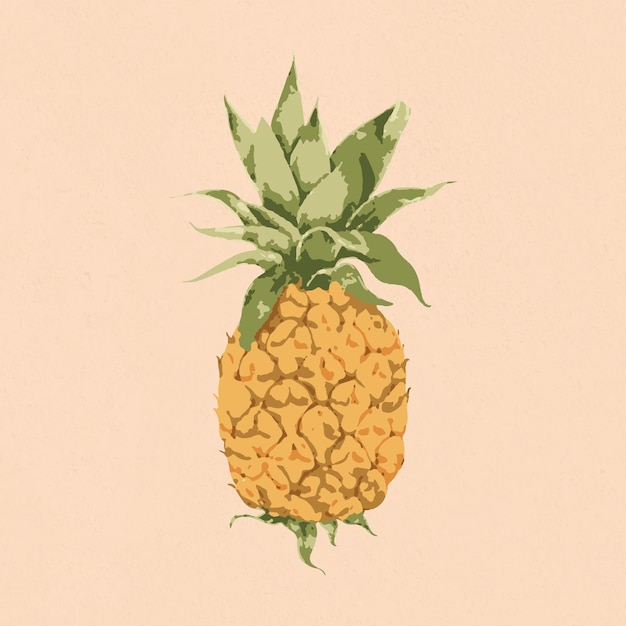 Vecteur gratuit ananas vectorisé sur fond beige