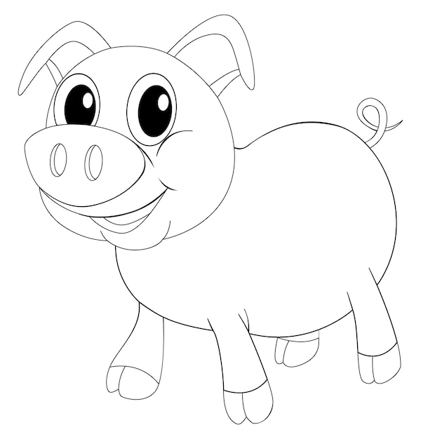 Vecteur gratuit animal de griffonnage pour petit cochon