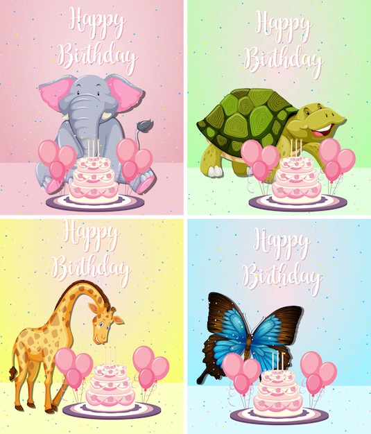 Animal Mignon Sur La Carte D'anniversaire