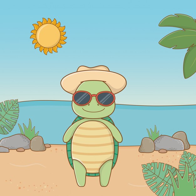 Animal mignon profitant des vacances d&#39;été
