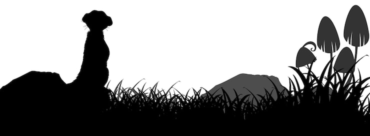 Vecteur gratuit animal silhouette dans la nature fond blanc