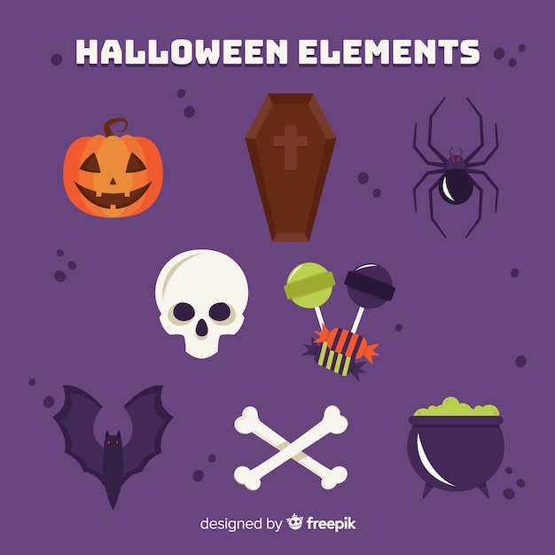 Vecteur gratuit animaux effrayants et choses diaboliques pour halloween