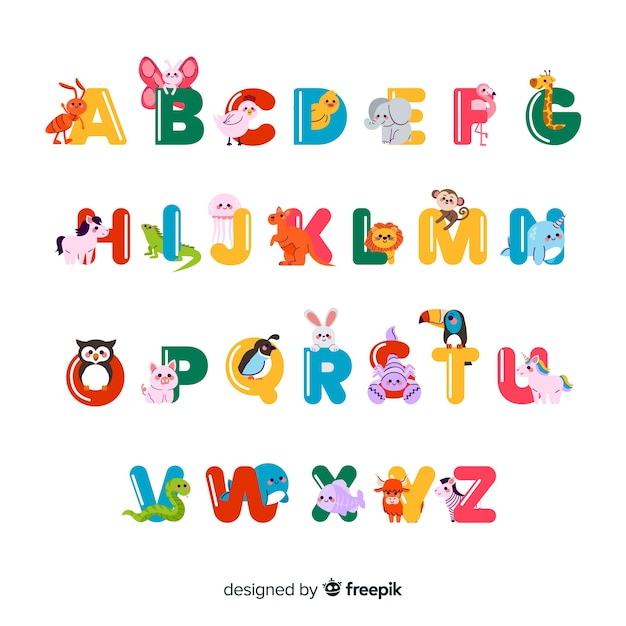 Animaux Minimalistes Formant L'alphabet