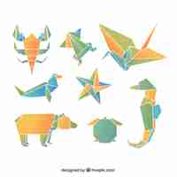 Vecteur gratuit animaux en origami