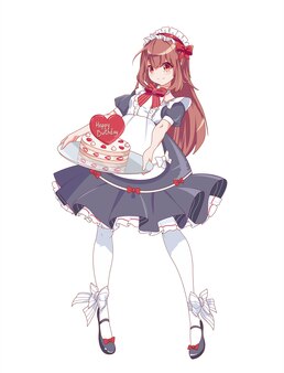 Anime Manga Maid Girl Tenir Le Gateau D Anniversaire Vecteur Premium Anime Manga Maid Girl Tenir Le Gateau D Anniversaire Vecteur Premium