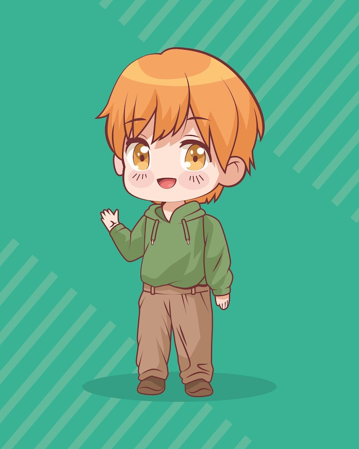 Vecteur gratuit anime petit garçon blond