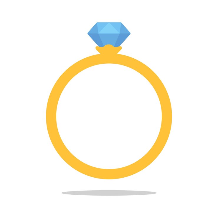 Vecteur gratuit anneau à diamants de style plat