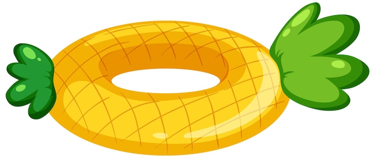 Vecteur gratuit anneau de natation motif ananas isolé