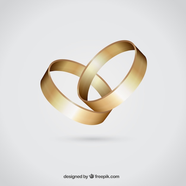 Vecteur gratuit anneaux de mariage d'or