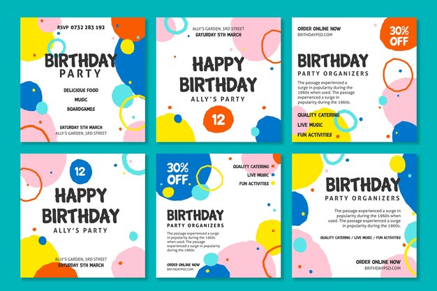 Anniversaire Instagram posts