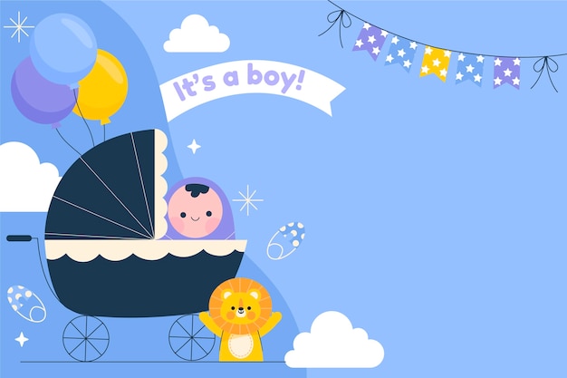 Vecteur gratuit annonce de bébé fond de bébé garçon