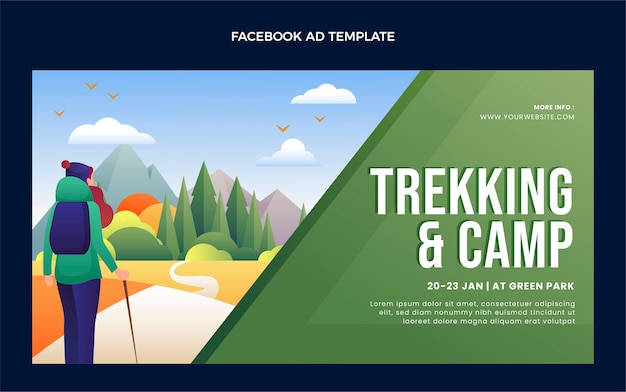 Annonce facebook de trekking en dégradé