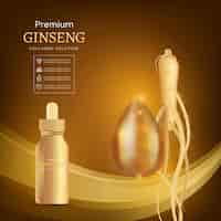 Vecteur gratuit annonce réaliste sur le ginseng