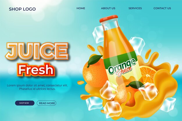 Annonce réaliste avec page de destination du produit