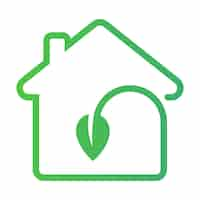 Vecteur gratuit aperçu de la maison eco leaf