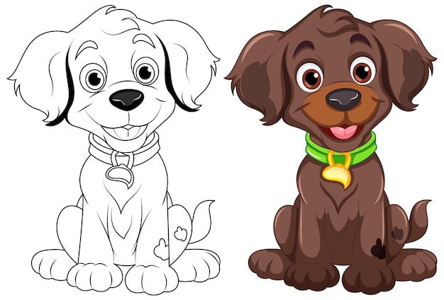 Aperçu De La Page De Coloriage Du Chien Mignon