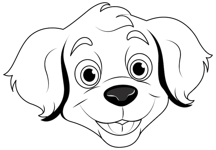 Vecteur gratuit aperçu de la page de coloriage du chien mignon