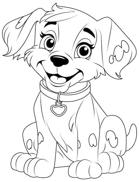 Aperçu De La Page De Coloriage Du Chien Mignon