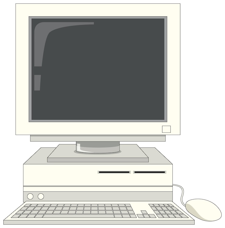 Vecteur gratuit appareil informatique rétro isolé