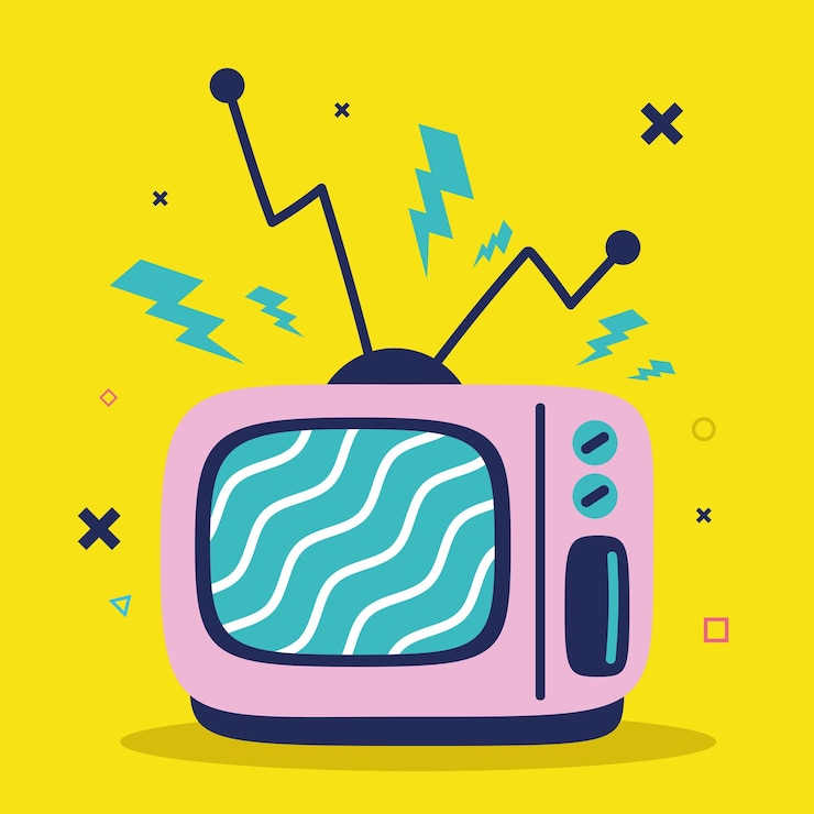 Vecteur gratuit appareil de télévision rétro