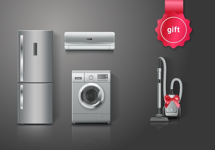 Vecteur gratuit appareils ménagers cadeau réaliste