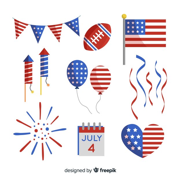 Appartement du 4 juillet - Collection d&#39;éléments de la fête de l&#39;indépendance