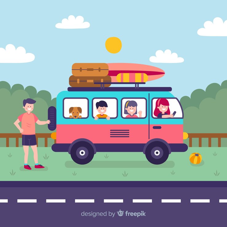 Vecteur gratuit appartement familial profitant des vacances d'été