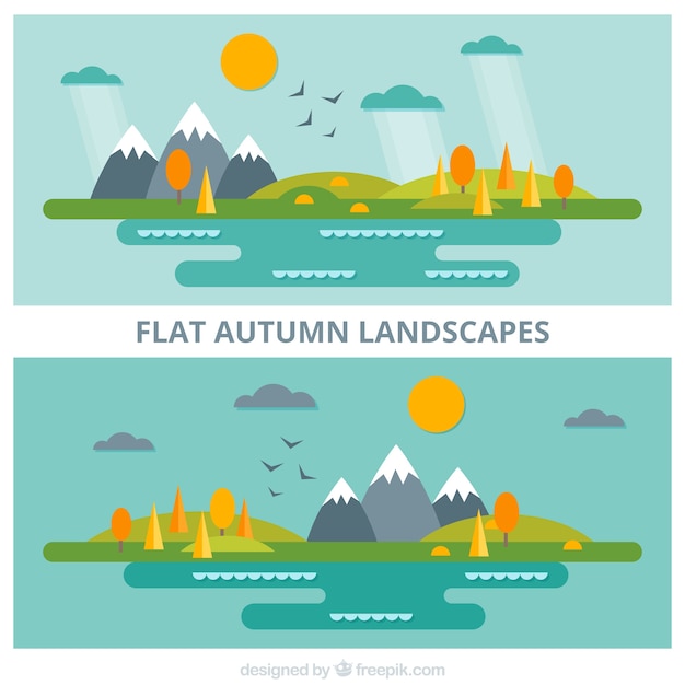 Appartement Paysages D'automne Avec Des Montagnes Enneigées