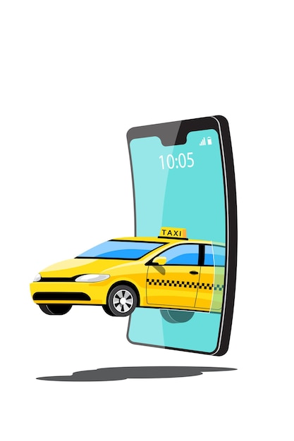 Vecteur gratuit appel de taxi en ligne et service en ligne