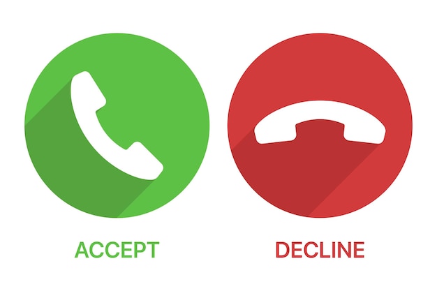 Vecteur gratuit appel téléphonique accepté et refusé