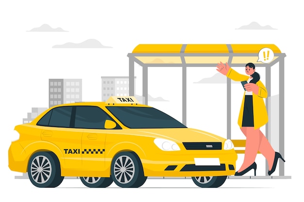 Appeler Une Illustration De Concept De Taxi