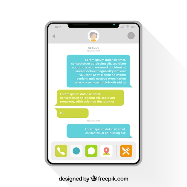Vecteur gratuit application messenger pour discuter sur le mobile
