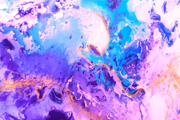 Aquarelle abstraite dans les tons violets et bleus