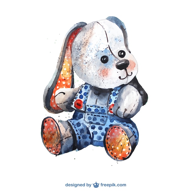 Aquarelle animal en peluche