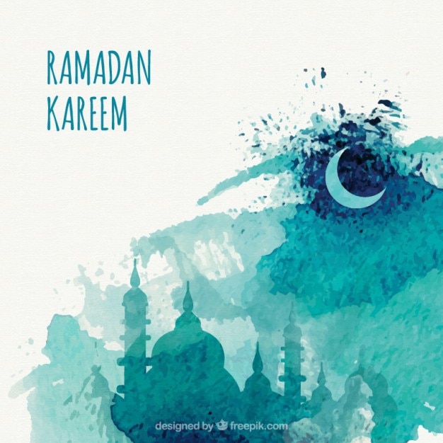 Vecteur gratuit aquarelle artistique fond ramadan