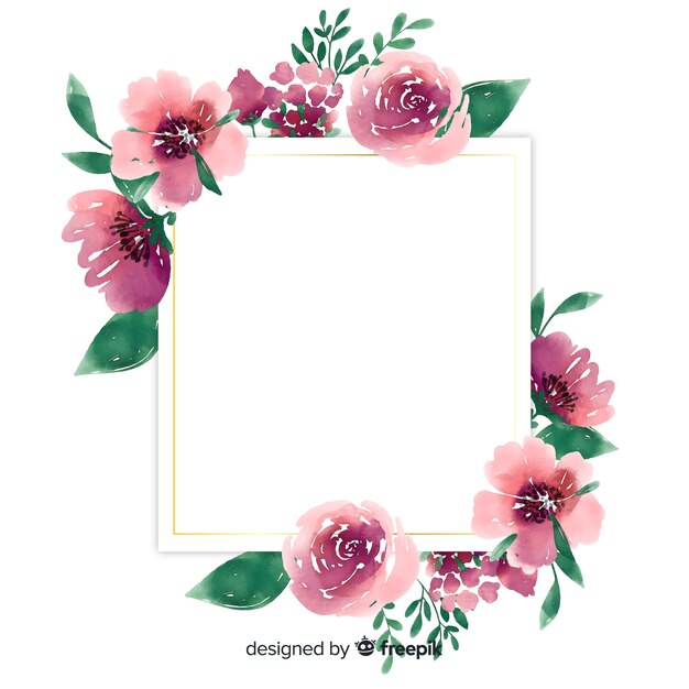 Aquarelle cadre floral