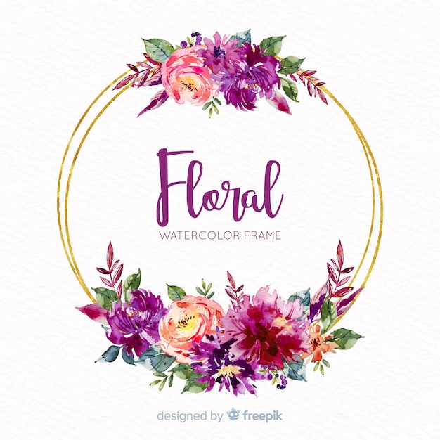 Aquarelle Cadre Floral