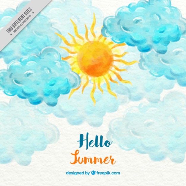 Vecteur gratuit aquarelle ciel clair fond