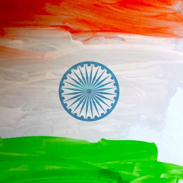 Aquarelle Drapeau Indien Fond