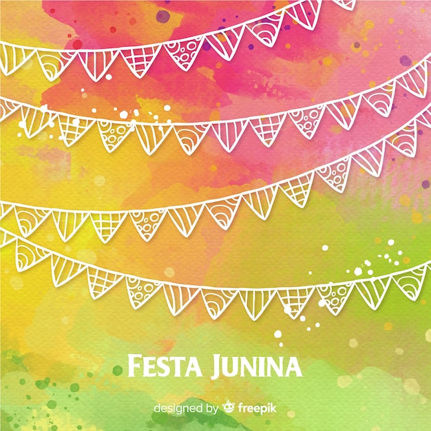 Aquarelle Festa Junina Fond