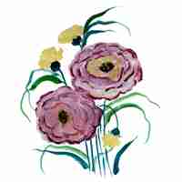 Vecteur gratuit aquarelle floral set