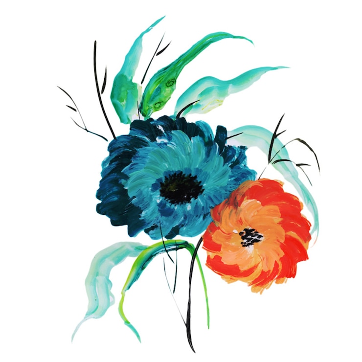 Vecteur gratuit aquarelle floral set