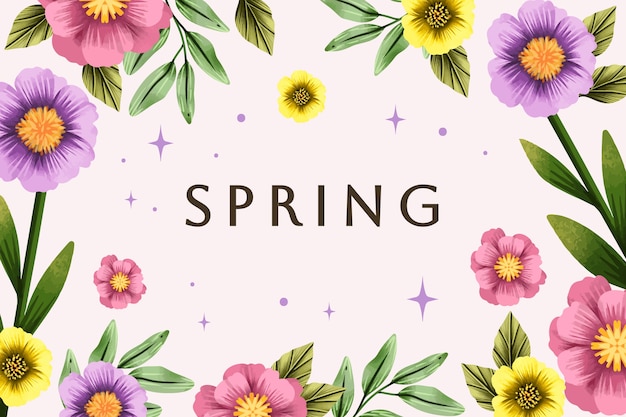 Aquarelle Floral Spring Background