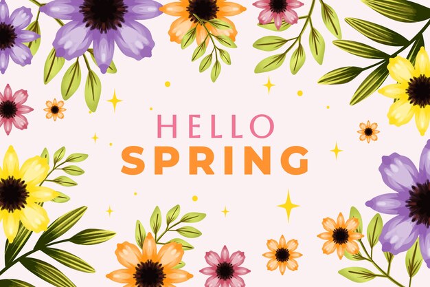 Aquarelle Floral Spring Background